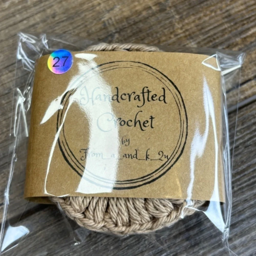 Handcrafted Crochet Face Round Makeup Remover Scrubbies Set‎ Cotton Yarn